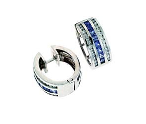 Tanzanite & Diamond Huggie Earrings