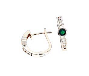 Genuine Emerald and Diamond Fashion Earrings