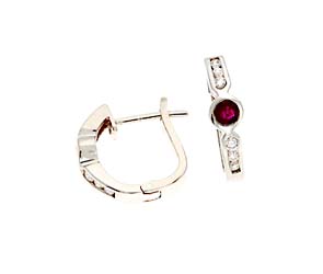 Genuine Ruby and Diamond Fashion Earrings