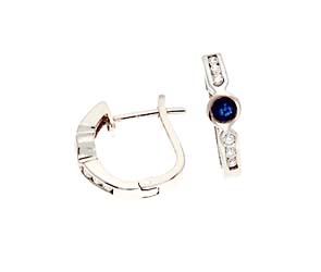 Genuine Sapphire and Diamond Fashion Earrings