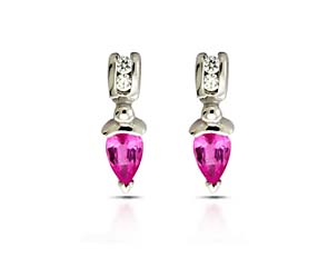 Pink Sapphire Diamond Earrings