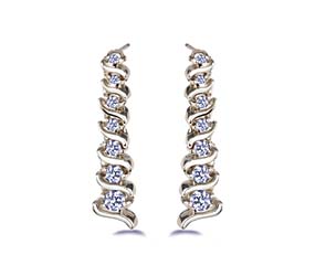 Diamond S Shape Drop Earrings