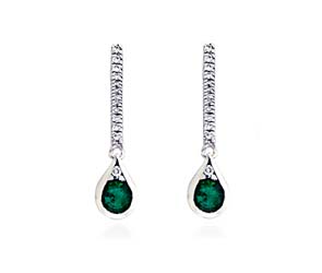 Emerald & Diamond Drop Earrings