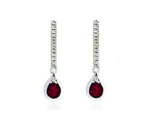 Ruby & Diamond Drop Earrings