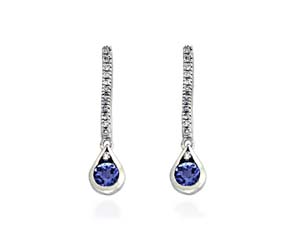 Tanzanite & Diamond Drop Earrings