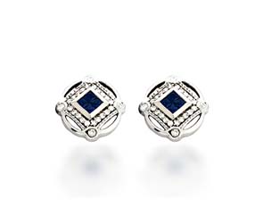 Designer Sapphire and Diamond Earrings