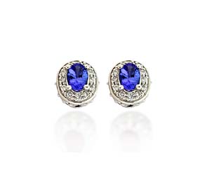 Diamond Accented Tanzanite Earrings