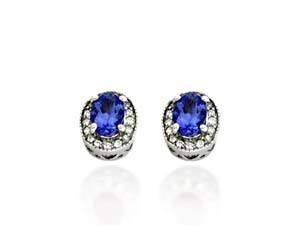 Diamond Accented Tananite Artistic Earrings