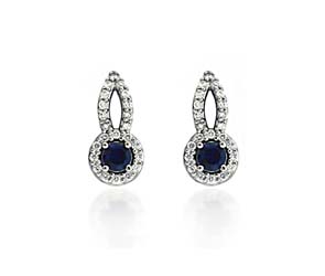 Designer Blue Sapphire and Diamond Earrings