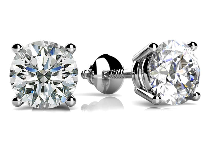 Platinum diamond stud earrings