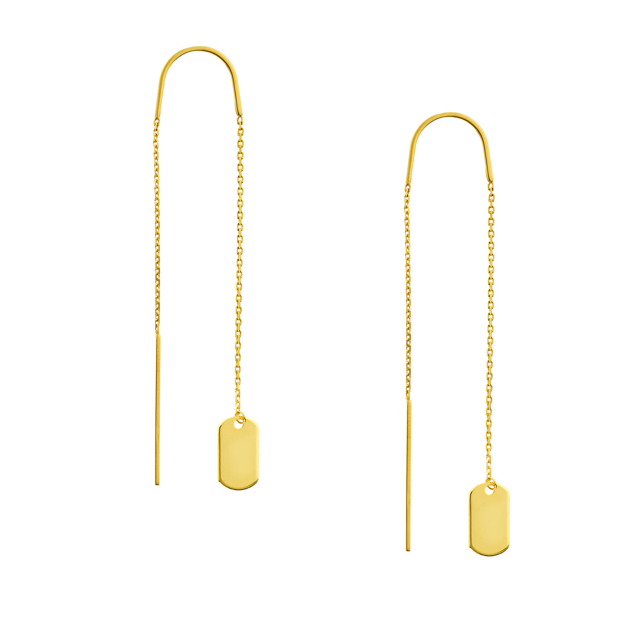 Mini Dog Tag Threader Earrings