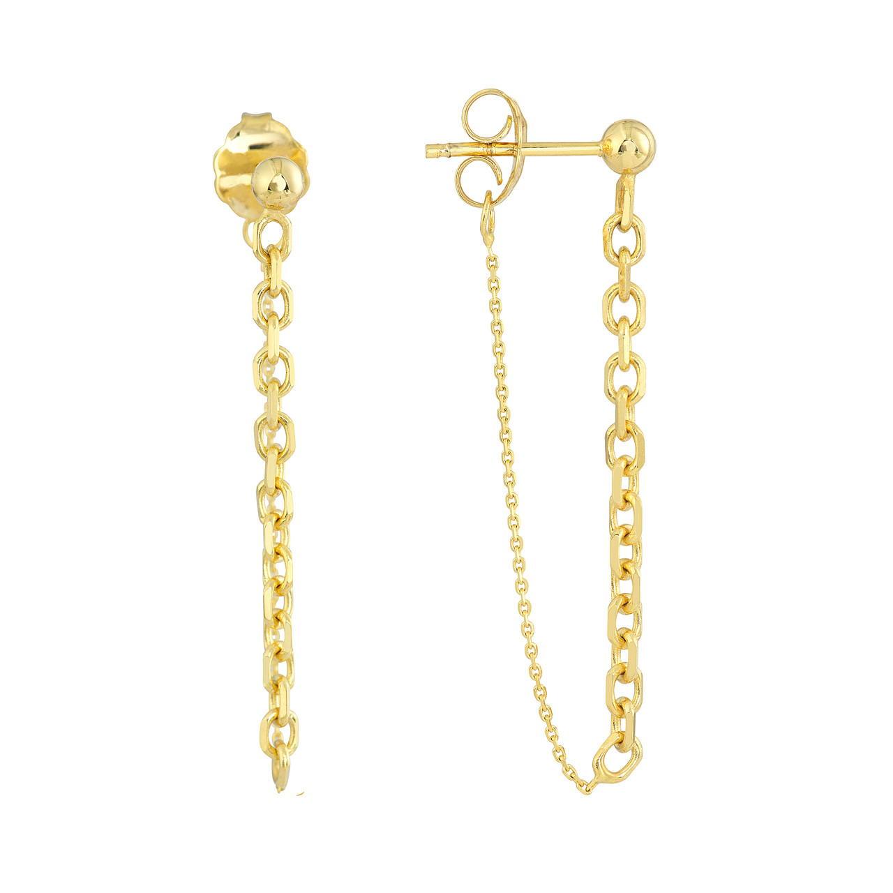 50/50 Cable Chain Front-to-Back Earrings