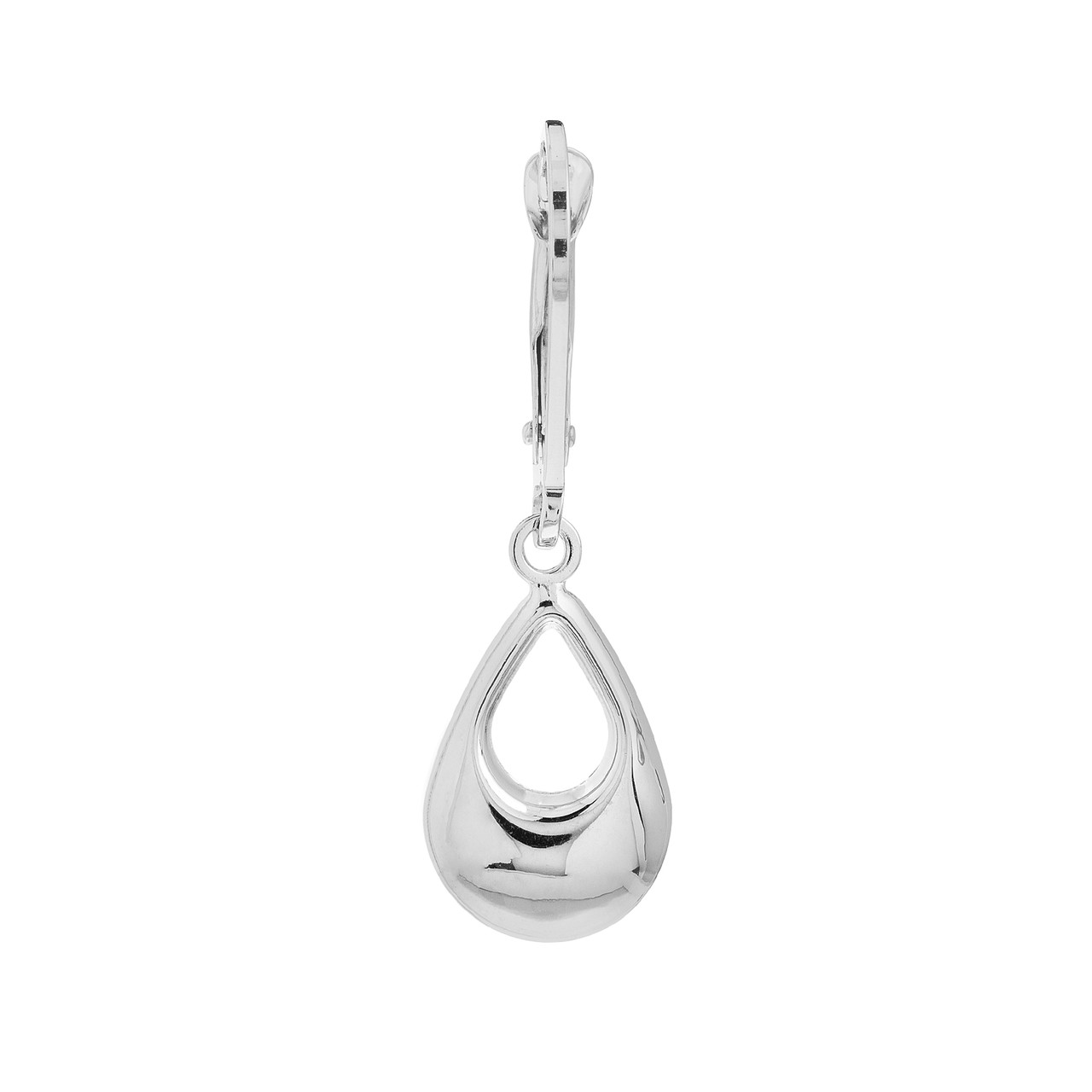 Puffy Teardrop Dangle Earrings on Leverback Unknown Friendly Weight 10K yellow or white gold - view 6