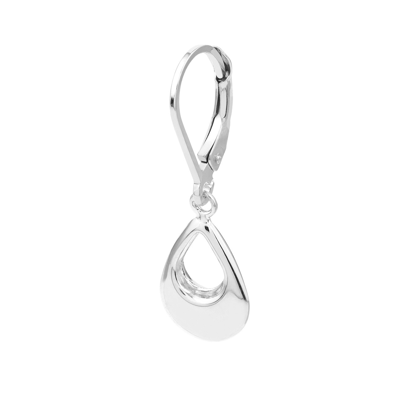 Puffy Teardrop Dangle Earrings on Leverback Unknown Friendly Weight 10K yellow or white gold - view 3