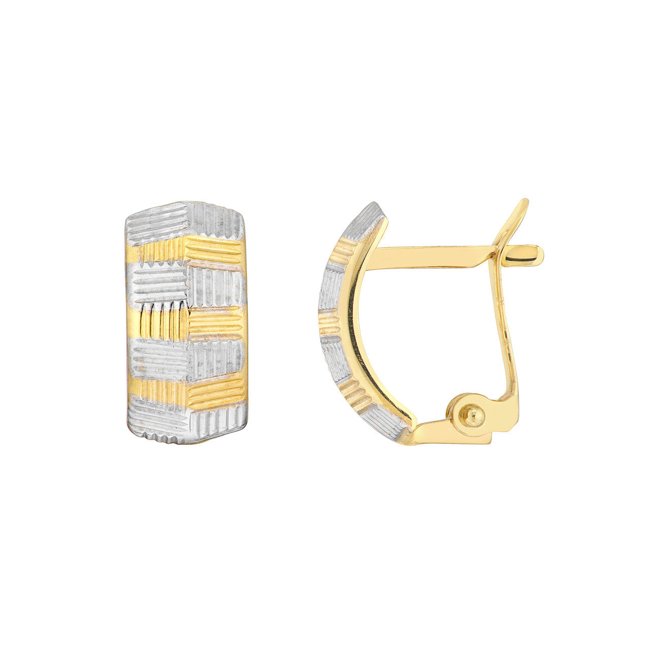 Two-Tone Weaved Earrings on Lever back