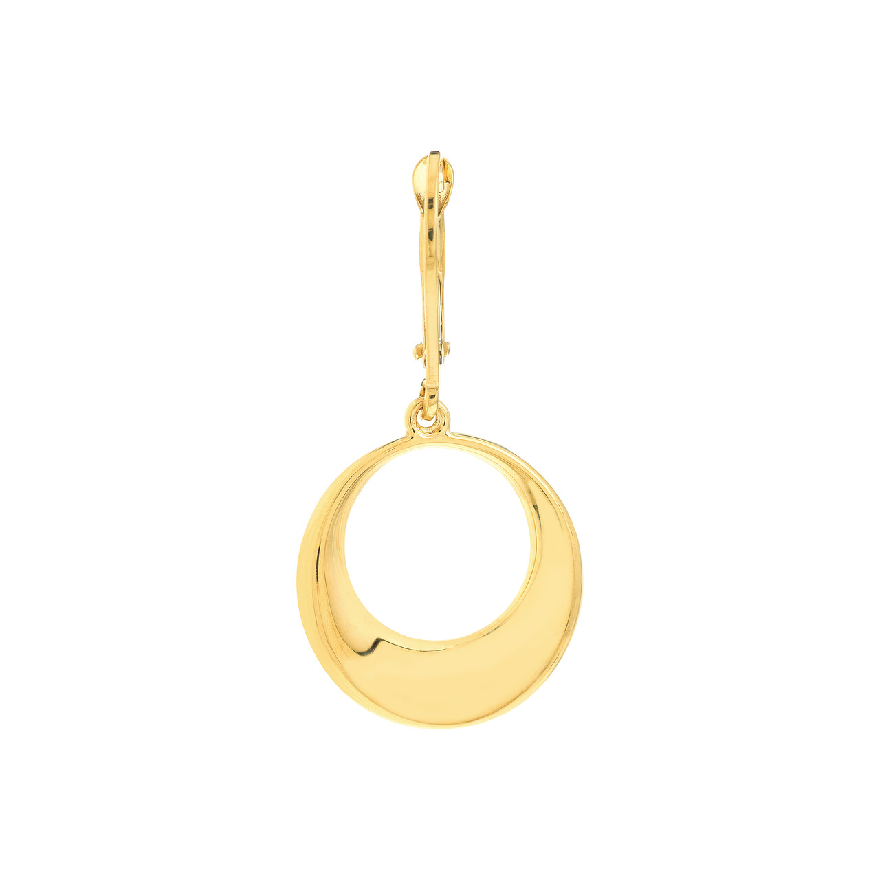 Puffy Tapered Circle Drop Earrings Unknown Friendly Weight 10K yellow gold - view 2
