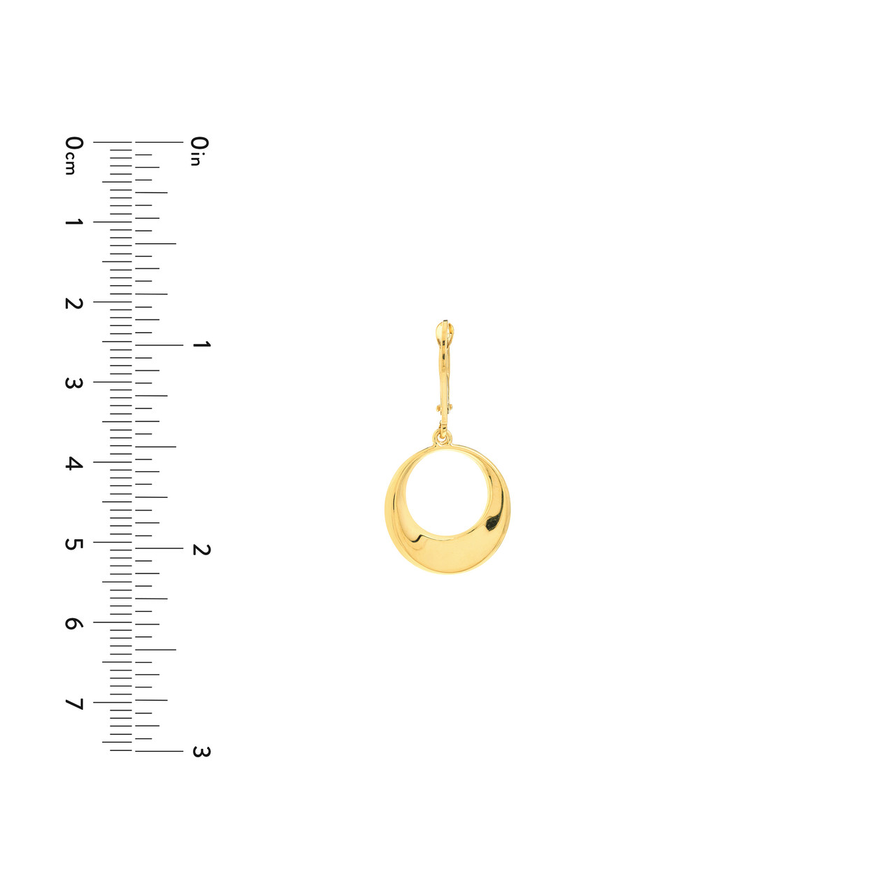 Puffy Tapered Circle Drop Earrings Unknown Friendly Weight 10K yellow gold - view 3