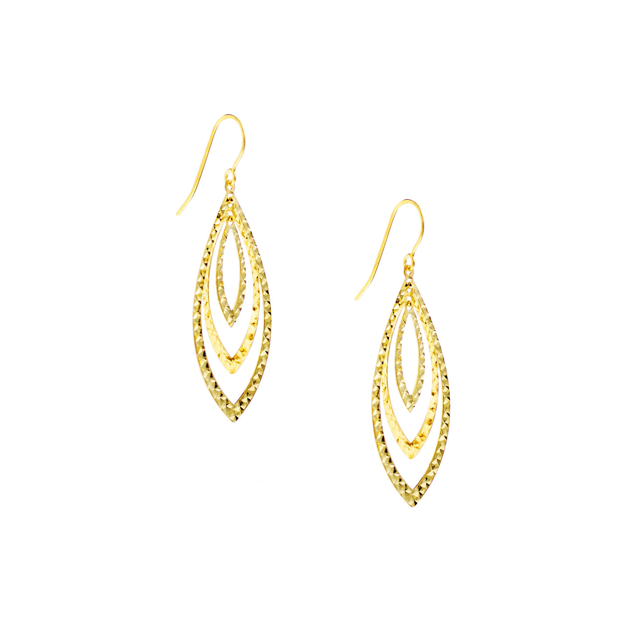 Triple Marquise Earrings on Fish Hook Earrings