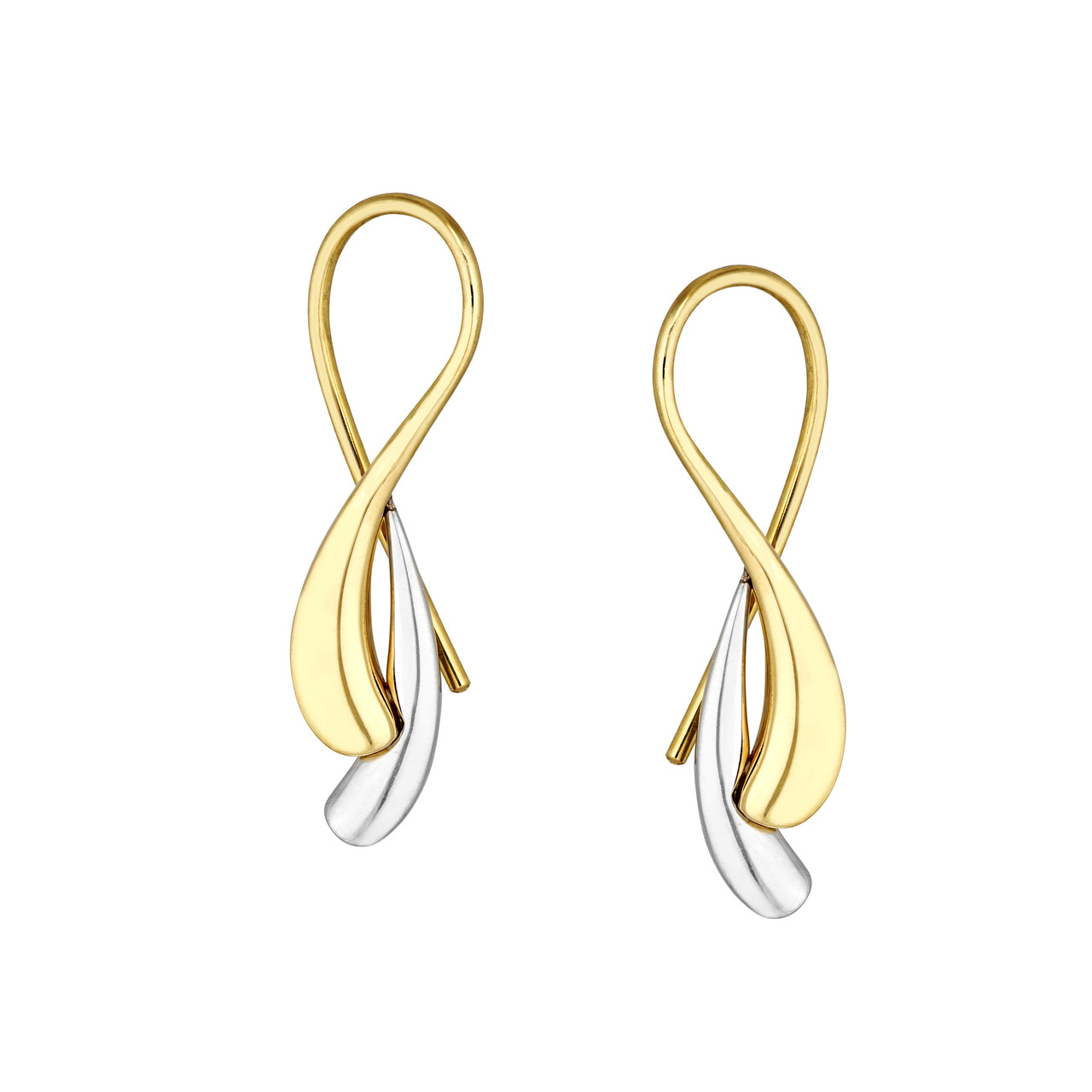 Two-Tone Teardrop Wire Threader Earrings