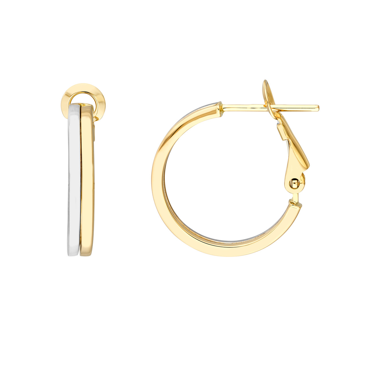 18mm Two-Tone Omega Back Earrings EMID-TM023753