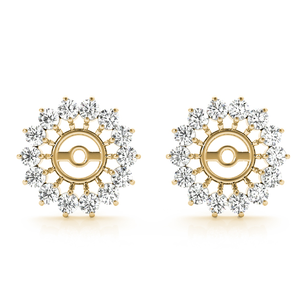  Cluster Earrings Jacket 0.56 Carat Total Weight   (Lab-Created) 0.56 C.T.W Sterling Silver yellow, white, rose - view 3
