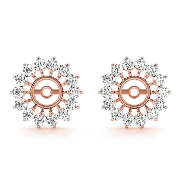   Cluster Earrings Jacket 0.56 Carat Total Weight   (Lab-Created) 0.56 C.T.W Sterling Silver yellow, white, rose - view 5