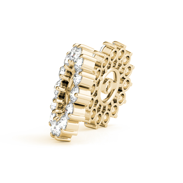   Cluster Earrings Jacket 0.56 Carat Total Weight   (Lab-Created) 0.56 C.T.W Sterling Silver yellow, white, rose - view 4