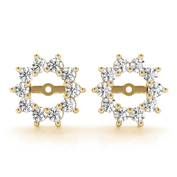   Diamond Earring Jackets -5.0 MM ID 1/2 Carat Total Weight   (Lab-Created) 0.50 C.T.W Sterling Silver yellow, white, rose - view 3