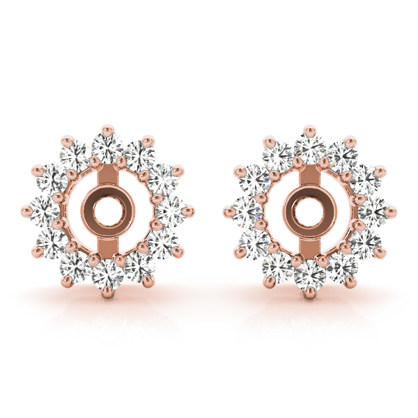   Round Halo Earring Jackets (3.9 mm) 1/3 Carat Total Weight   (Lab-Created) 0.36 C.T.W 10K yellow, white or rose gold - view 5