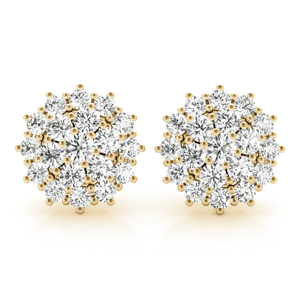   Cluster Earring Studs 3/8 Carat Total Weight   (Lab-Created) 0.40 C.T.W 10K yellow, white or rose gold - view 6