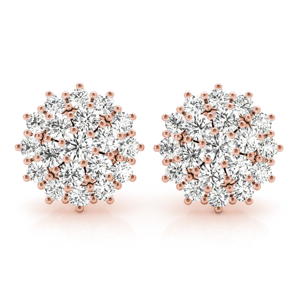   Cluster Earring Studs 3/8 Carat Total Weight   (Lab-Created) 0.40 C.T.W 10K yellow, white or rose gold - view 10