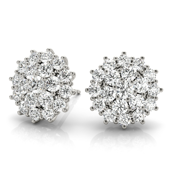   Cluster Earring Studs 3/8 Carat Total Weight   (Lab-Created) 0.40 C.T.W 10K yellow, white or rose gold - view 2