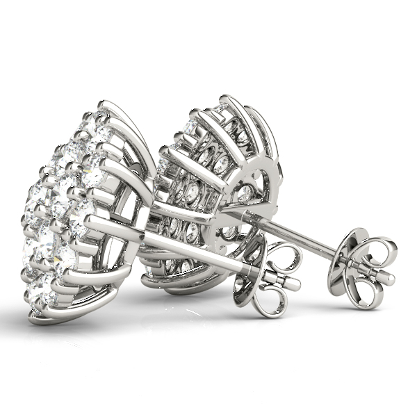  Cluster Earring Studs 3/8 Carat Total Weight   (Lab-Created) 0.40 C.T.W 10K yellow, white or rose gold - view 3