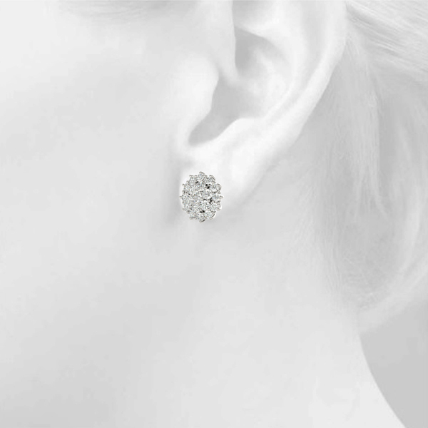   Cluster Earring Studs 3/8 Carat Total Weight   (Lab-Created) 0.40 C.T.W 10K yellow, white or rose gold - view 5
