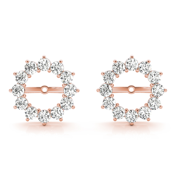   Round Halo Earring Jackets (6.5 mm) 0.84 Carat Total Weight   (Lab-Created) 0.84 C.T.W Sterling Silver yellow, white, rose - view 5