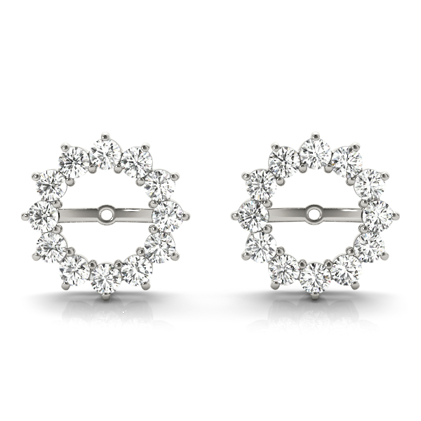   Round Halo Earring Jackets (6.5 mm) 0.84 Carat Total Weight   (Lab-Created) 0.84 C.T.W Sterling Silver yellow, white, rose