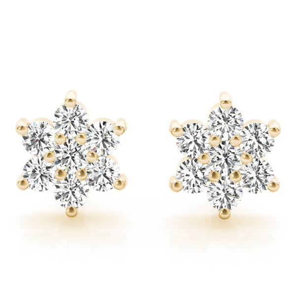   Flower Cluster Earrings 1/5 Carat Total Weight   (Lab-Created) 0.21 C.T.W 10K yellow, white or rose gold - view 6