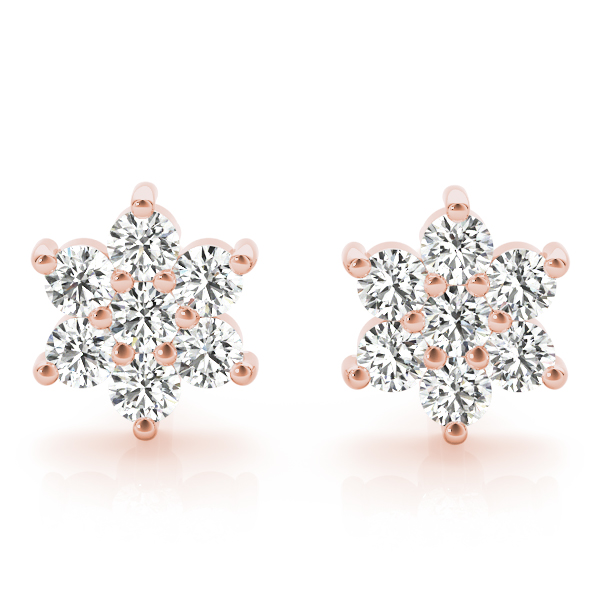  Flower Cluster Earrings 1/5 Carat Total Weight   (Lab-Created) 0.21 C.T.W 10K yellow, white or rose gold - view 11