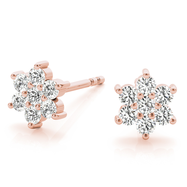   Flower Cluster Earrings 1/5 Carat Total Weight   (Lab-Created) 0.21 C.T.W 10K yellow, white or rose gold - view 12