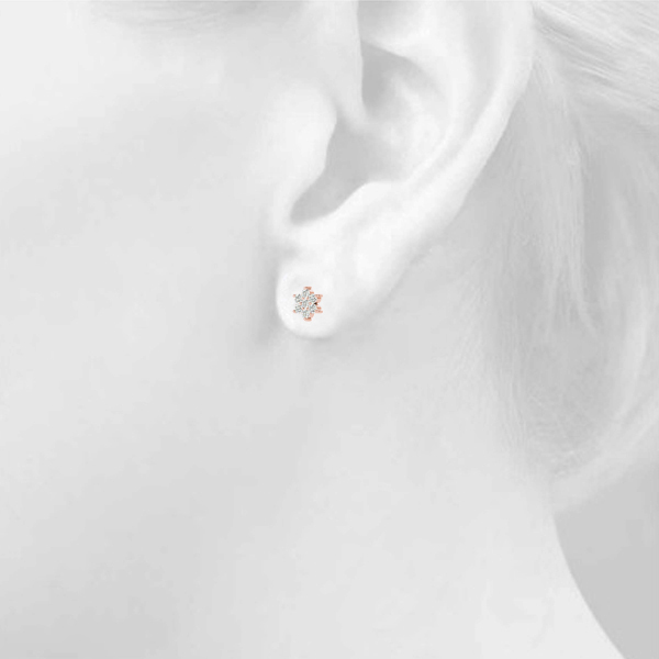   Flower Cluster Earrings 1/5 Carat Total Weight   (Lab-Created) 0.21 C.T.W 10K yellow, white or rose gold - view 15