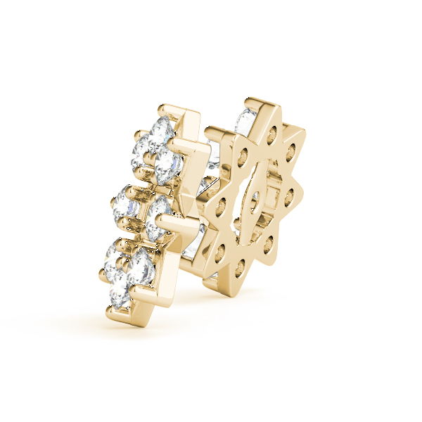   Star Shape Earrings Jackets (4.5 mm) 1/2 Carat Total Weight   (Lab-Created) 0.48 C.T.W Sterling Silver yellow, white, rose - view 4