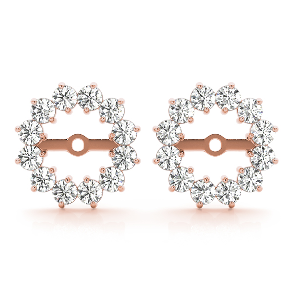   Round Halo Earring Jackets (5.1 mm) 5/8 Carat Total Weight   (Lab-Created) 0.60 C.T.W 10K yellow, white or rose gold - view 5