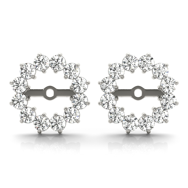   Round Halo Earring Jackets (5.1 mm) 5/8 Carat Total Weight   (Lab-Created) 0.60 C.T.W 10K yellow, white or rose gold - view 1
