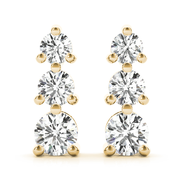   3-Stone Drop Earrings 1/2 Carat Total Weight   (Lab-Created) 0.50 C.T.W 10K yellow, white or rose gold - view 6
