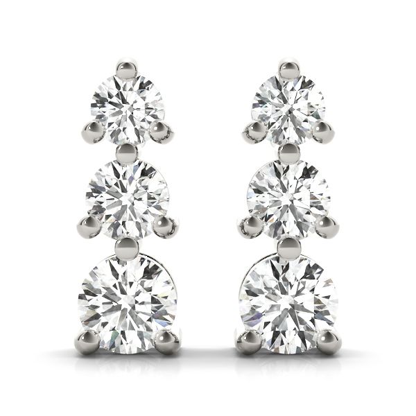   3-Stone Drop Earrings 1/2 Carat Total Weight   (Lab-Created) 0.50 C.T.W 10K yellow, white or rose gold - view 3