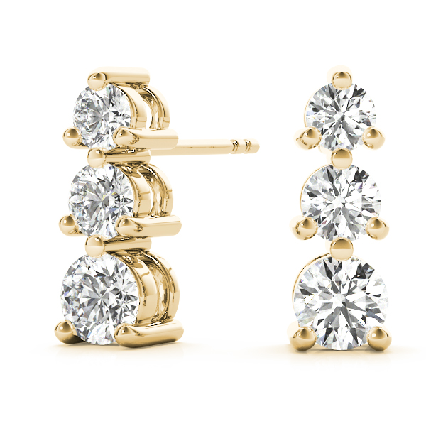   3-Stone Drop Earrings 1/2 Carat Total Weight   (Lab-Created) 0.50 C.T.W 10K yellow, white or rose gold - view 8