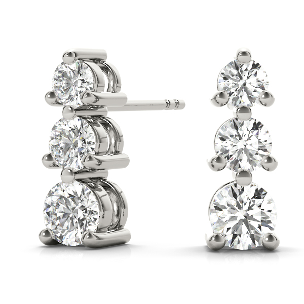 3-Stone Drop Earrings