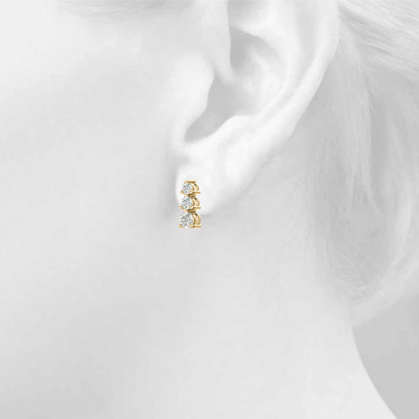   3-Stone Drop Earrings 1/2 Carat Total Weight   (Lab-Created) 0.50 C.T.W 10K yellow, white or rose gold - view 10