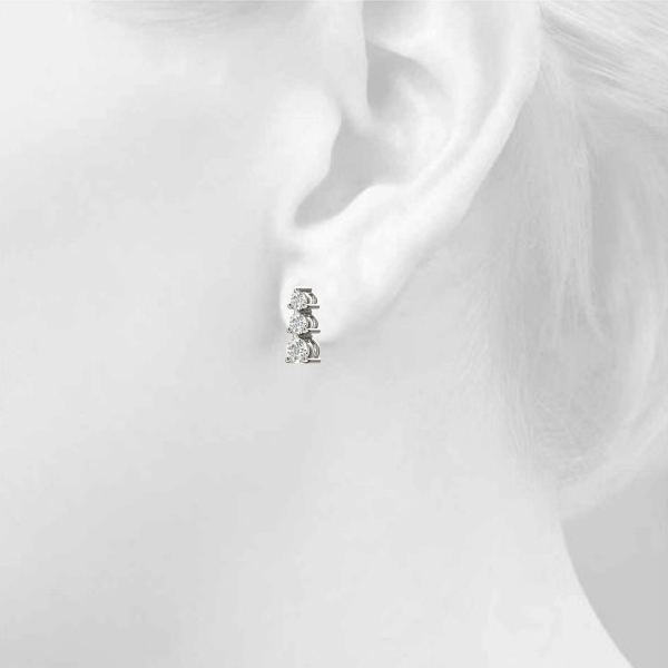   3-Stone Drop Earrings 1/2 Carat Total Weight   (Lab-Created) 0.50 C.T.W 10K yellow, white or rose gold - view 5