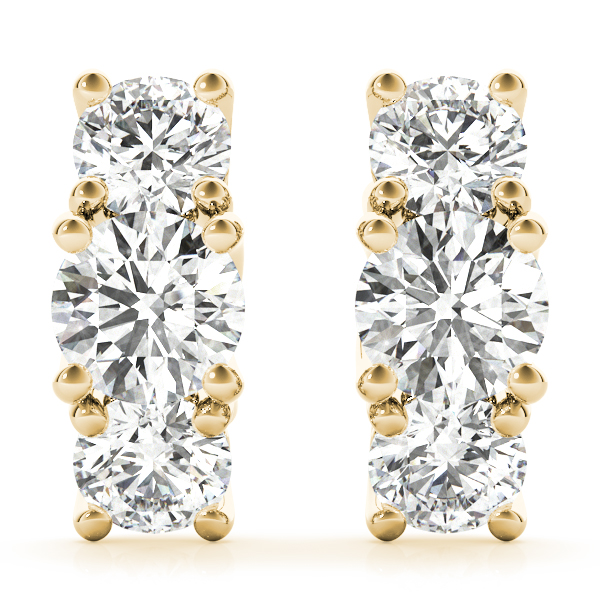   3-Stone Prong Set Curved Earring 1.55 Carat Total Weight   (Lab-Created) 1.55 C.T.W 10K yellow, white or rose gold - view 6